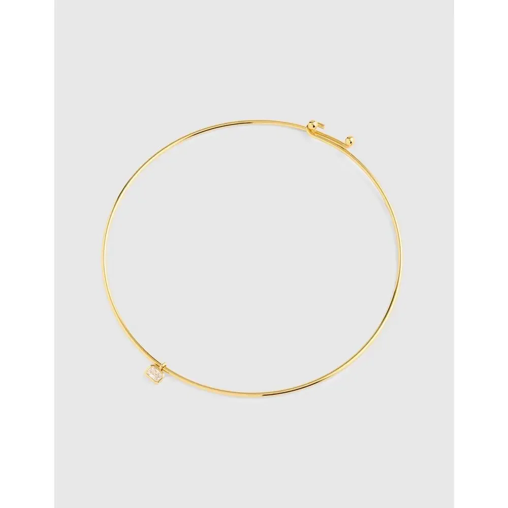 Madewell Horse Shoe Charm Wire Choker Necklace Antique Gold One Size NWT - Picture 5 of 12